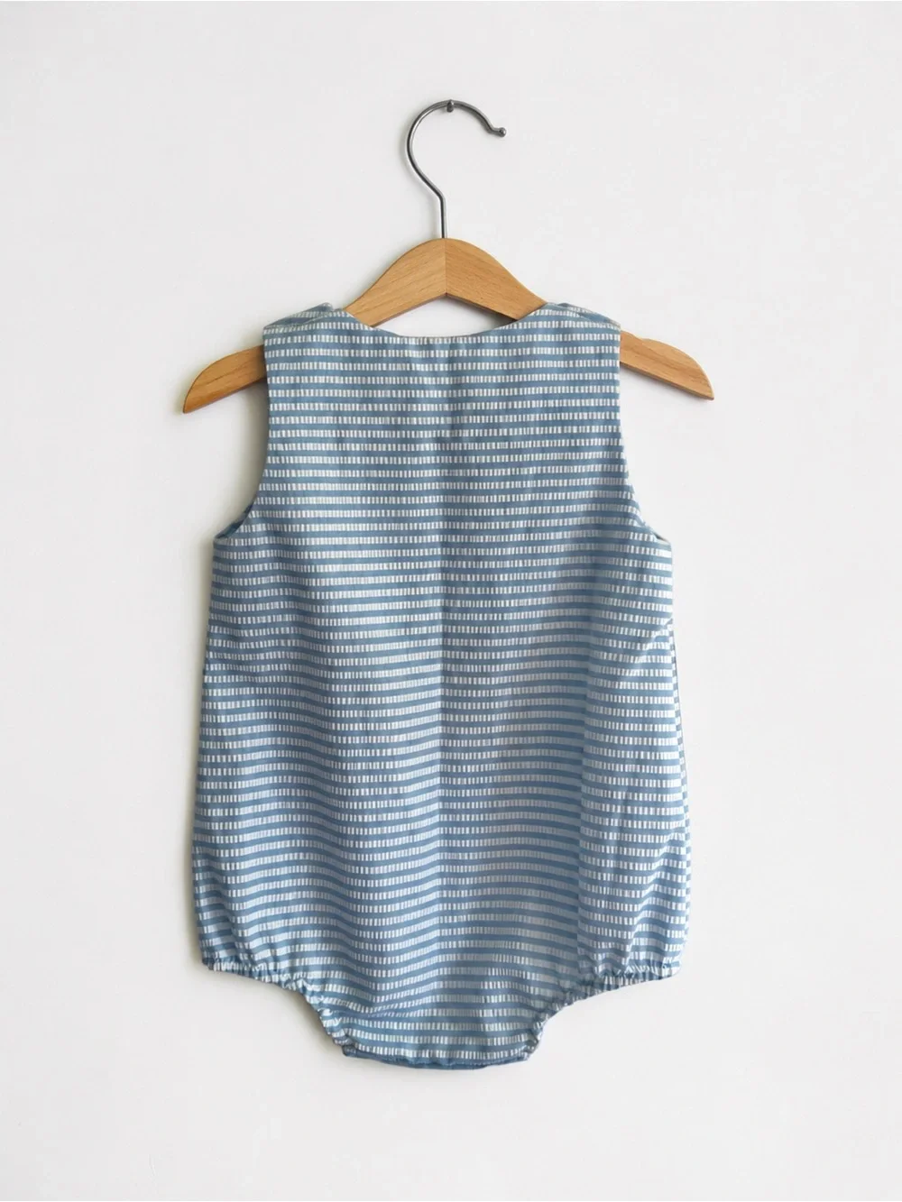 Vintage Baby Boy Blue Seersucker Sailboat Bubble Romper Nautical, 9-12 Months